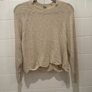 Cotton Emporium tan knit sweater in size medium